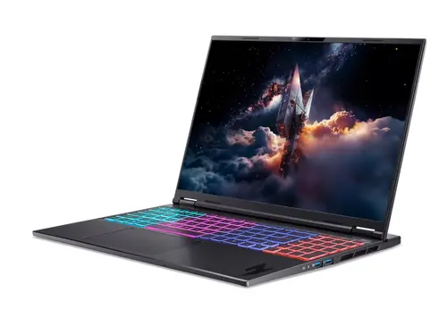 Лаптоп, Acer Nitro 16S AI, AN16S-61-R352, AMD Ryzen AI 9 365 (10C/20T, up to 5.0GHz, 34MB), 16"WUXGA (2560x1600)IPS 180Hz,  1*16GB (1 slot free), 1024GB PCIe NVMe SSD, GeForce RTX 5070 8GB DDR7 848 AI TOPS, WiFi 6E, Micro SD, BT 5.3, No Os, Black - image 2
