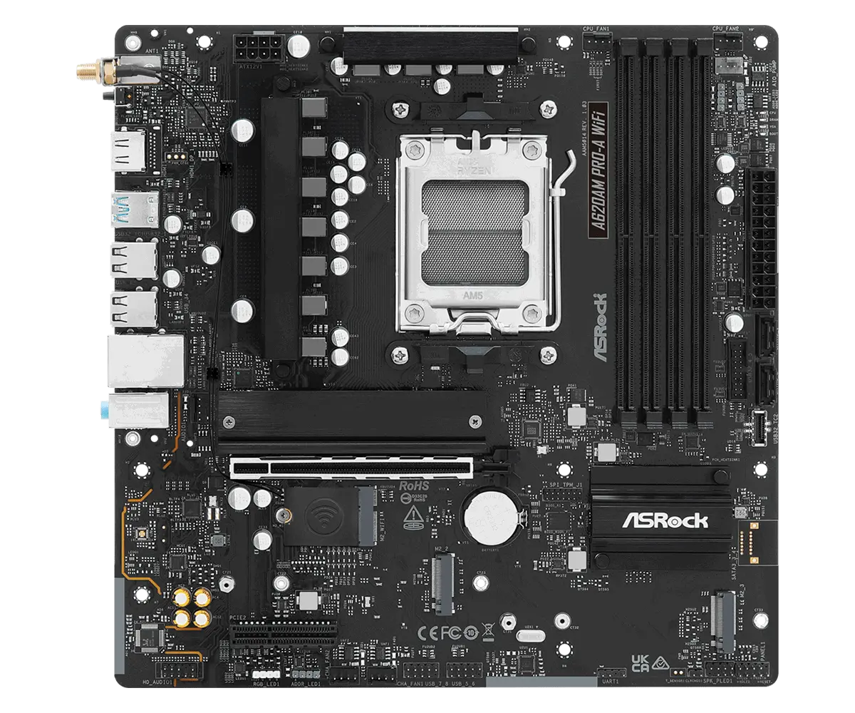 Дънна платка ASRock A620AM PRO-A WIFI, AM5