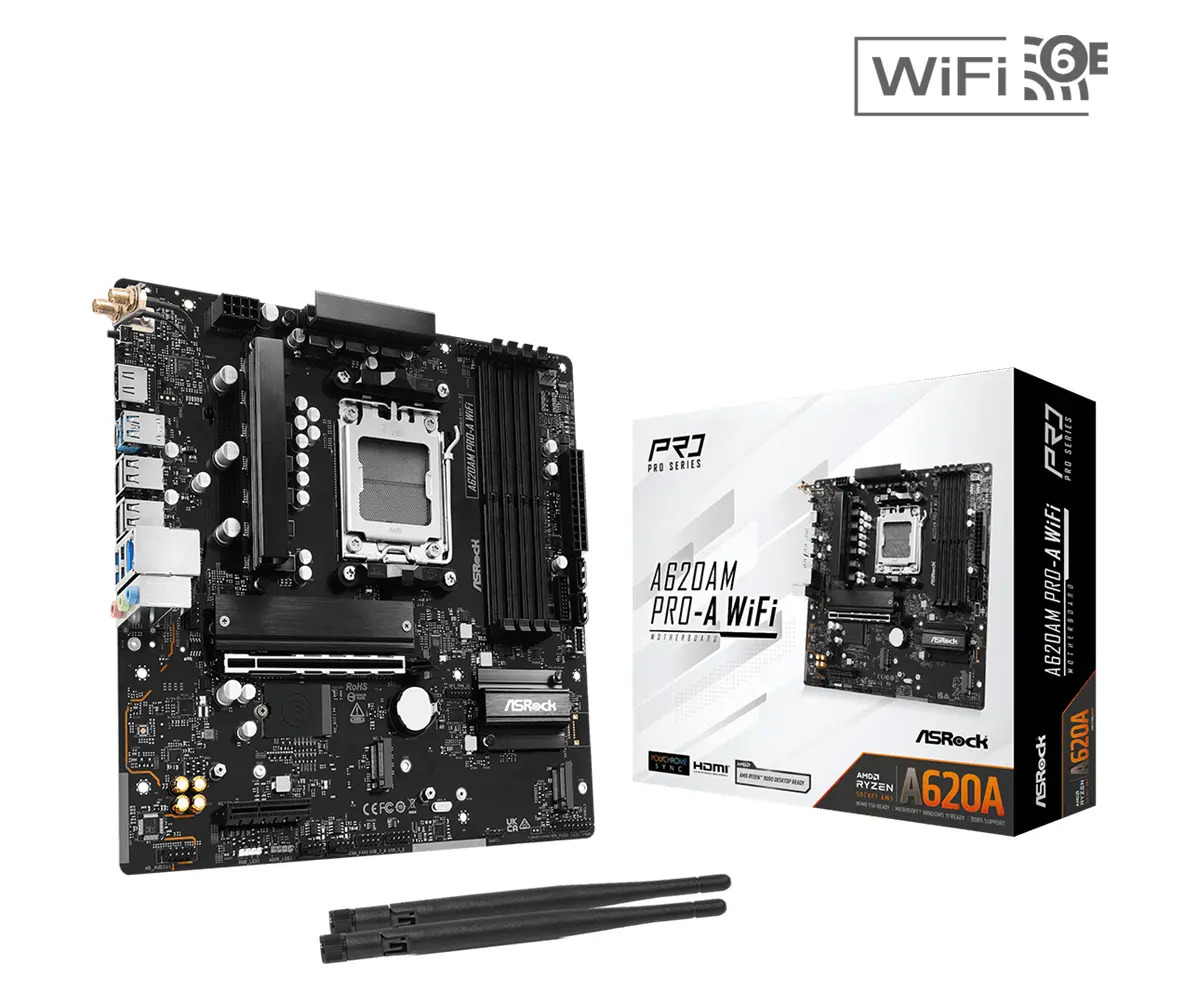 Дънна платка ASRock A620AM PRO-A WIFI, AM5 - image 4
