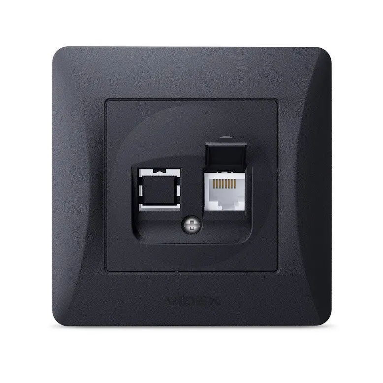КОМПЮТЪРНА РОЗЕТКА VF-BNSK1PC6-BG CAT6 BINERA VIDEX - ГРАФИТ - image 1