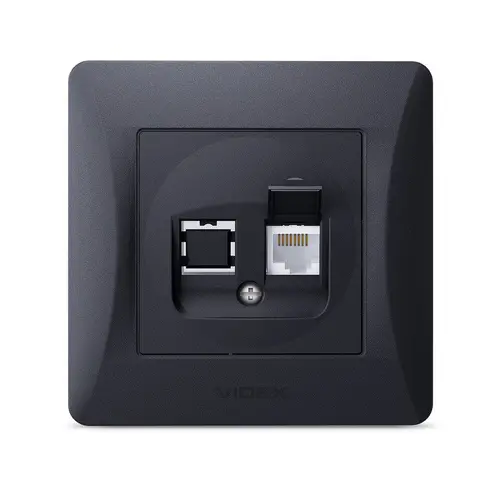 КОМПЮТЪРНА РОЗЕТКА VF-BNSK1PC6-BG CAT6 BINERA VIDEX - ГРАФИТ - image 1