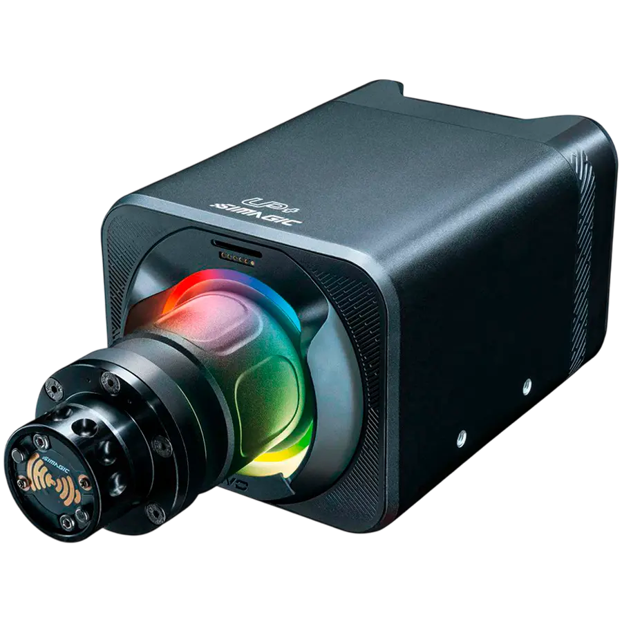 9 Nm max torque output Custom-designed 5-pole DD servo motor Powerful next-generation data support open ecosystem Patented Slip Ring Technology ensuring long-lasting and reliable performance Active cooling system UP+ Upgrade with a SIMAGIC dash m