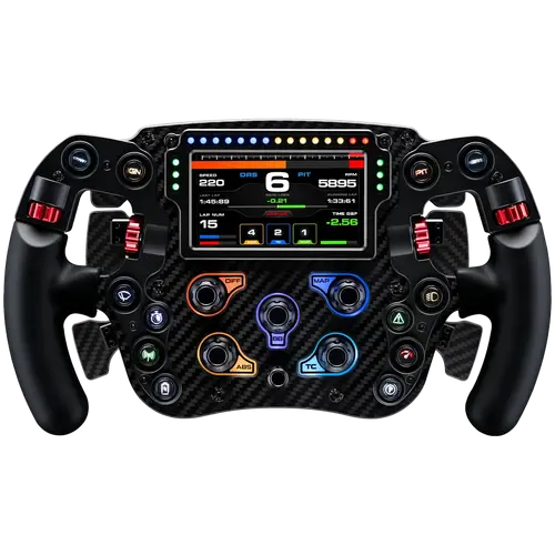 SIMAGIC FX Pro Steering Wheel with Color Screen ,Full Carbon Fiber, Six Paddles, QR50 Included. S203