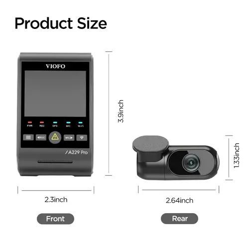 VIOFO Видеорегистратор Dash Cam A229 Pro 2 Channel - 4K, HDR, Dual Sony STARVIS 2, GPS, Bluetooth - image 2