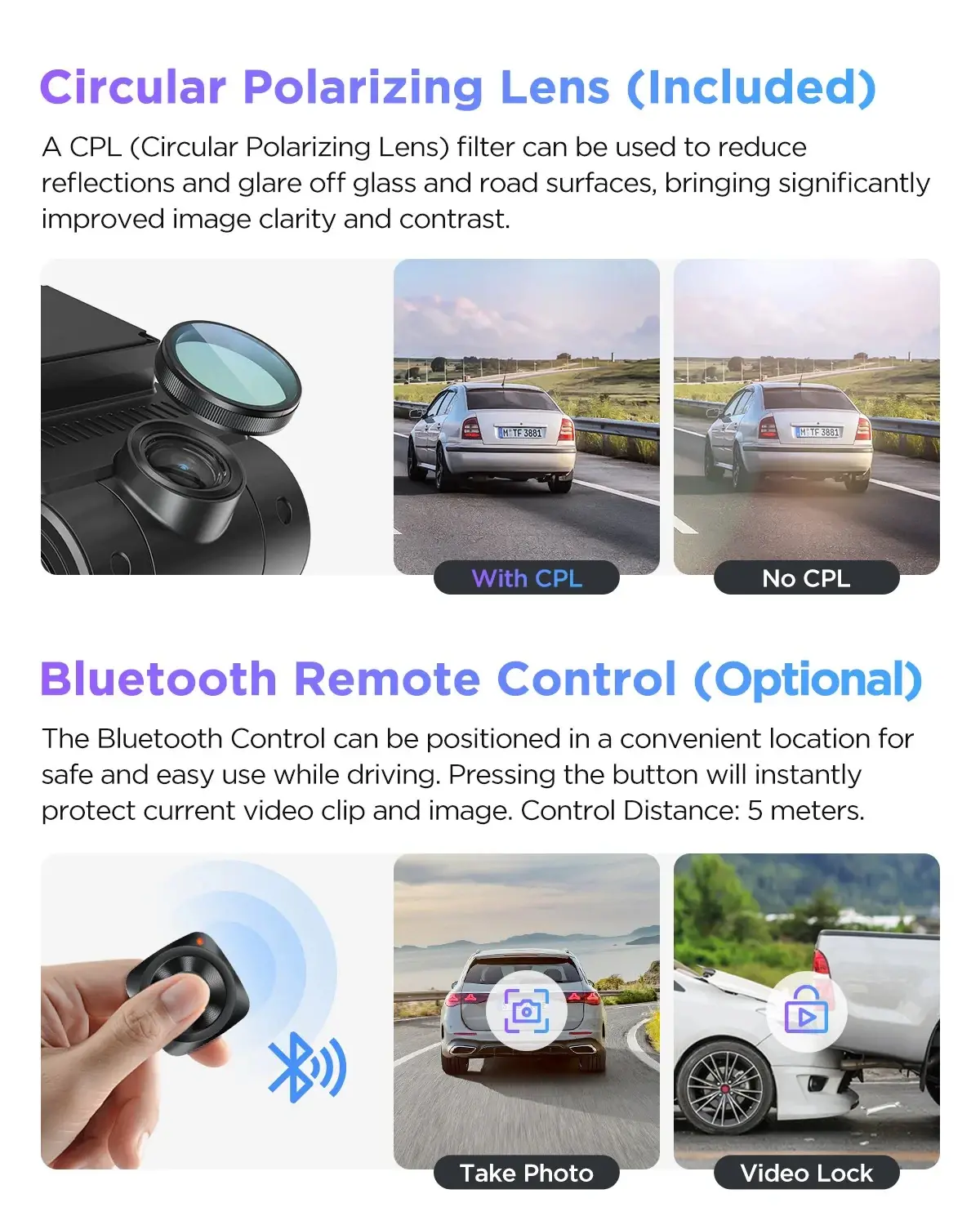 VIOFO Видеорегистратор Dash Cam A229 Pro 2 Channel - 4K, HDR, Dual Sony STARVIS 2, GPS, Bluetooth - image 3