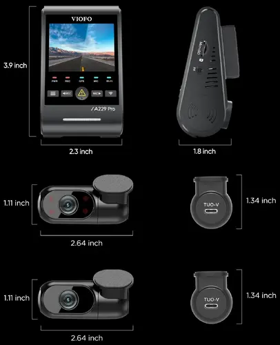 VIOFO Видеорегистратор Dash Cam A229 Pro 3 Channel - 4K, HDR, Dual Sony STARVIS 2, GPS, Bluetooth - image 18