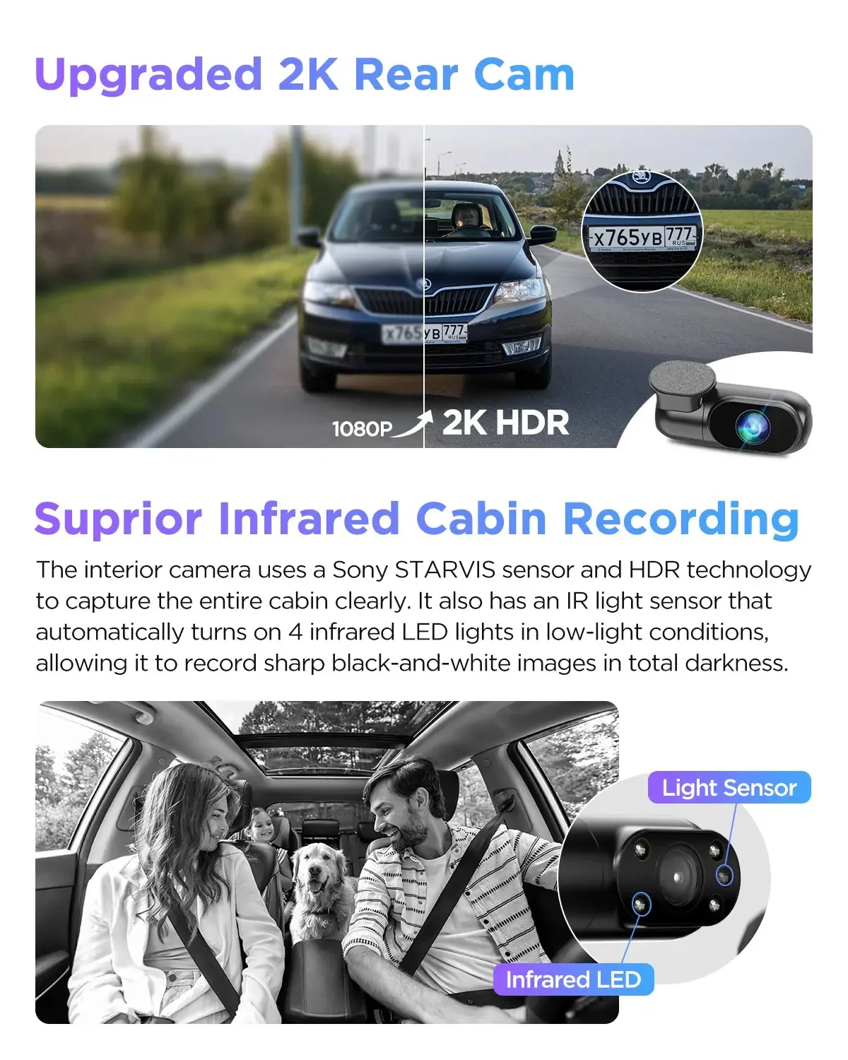 VIOFO Κάμερα αυτοκινήτου Dash Cam A229 Pro 3 Channel - 4K, HDR, Dual Sony STARVIS 2, GPS, Bluetooth - image 4