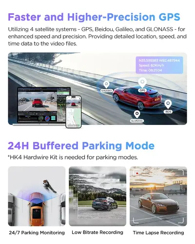 VIOFO Cameră video auto Dash Cam A229 Pro 3 Channel - 4K, HDR, Dual Sony STARVIS 2, GPS, Bluetooth - 8