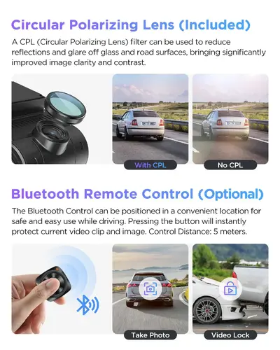 VIOFO Cameră video auto Dash Cam A229 Pro 3 Channel - 4K, HDR, Dual Sony STARVIS 2, GPS, Bluetooth - 9
