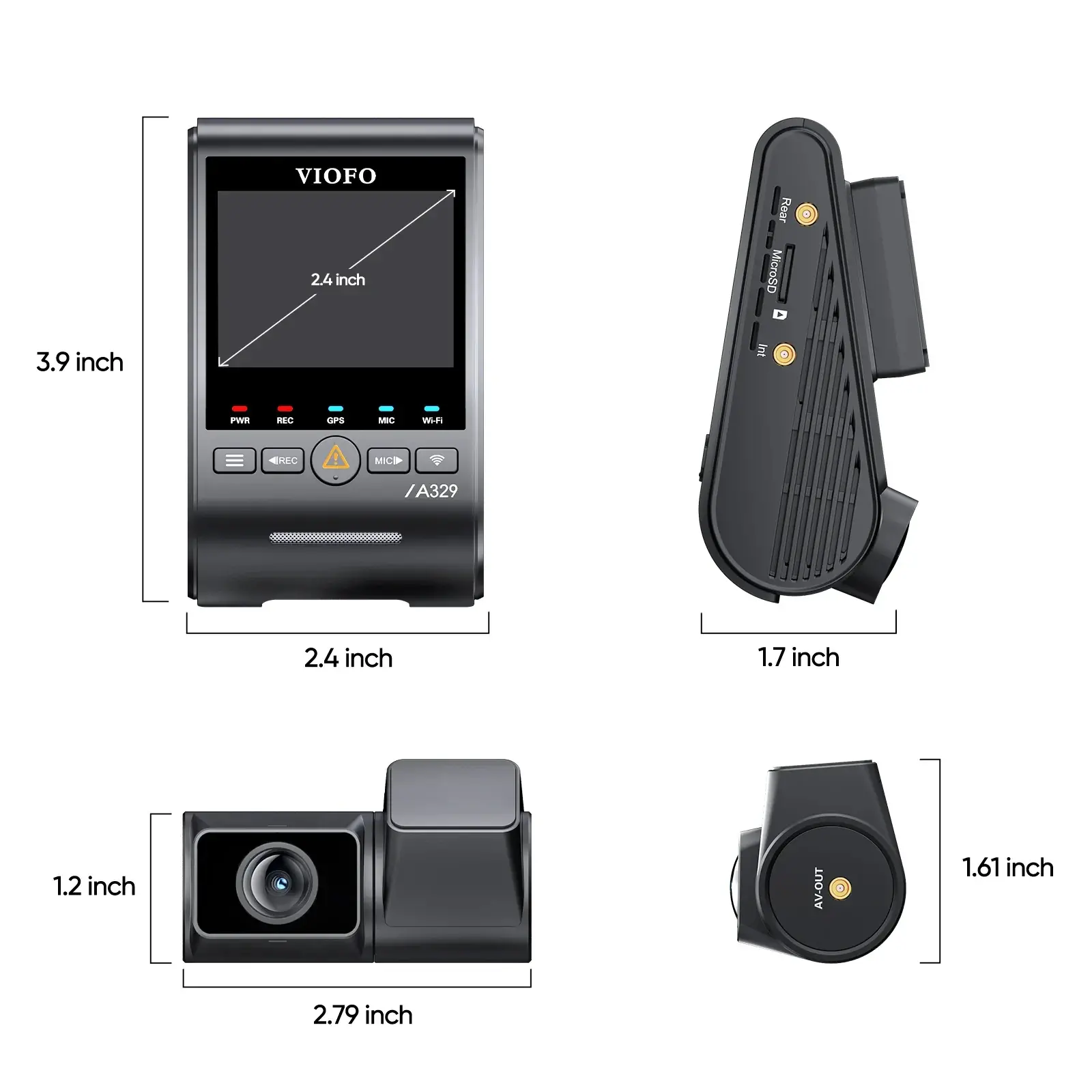 VIOFO Видеорегистратор Dash Cam A329S 2 Channel - 4K, HDR, Dual Sony STARVIS 2, GPS, Bluetooth, Wi-Fi 6 - image 5
