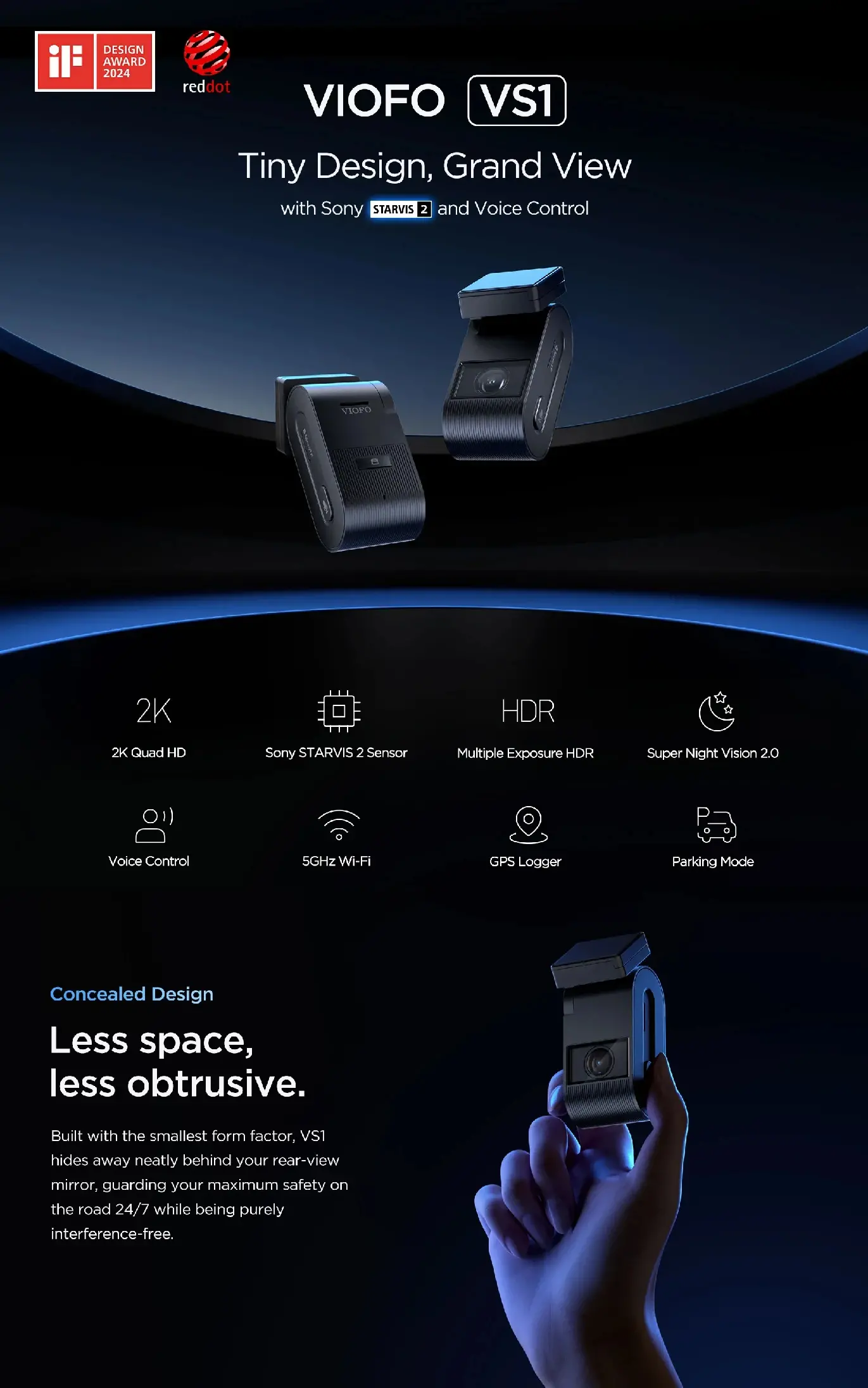 VIOFO Видеорегистратор Dash Cam VS1 - 2K, Sony STARVIS 2, 32GB SD Card Included, GPS, Bluetooth - image 15