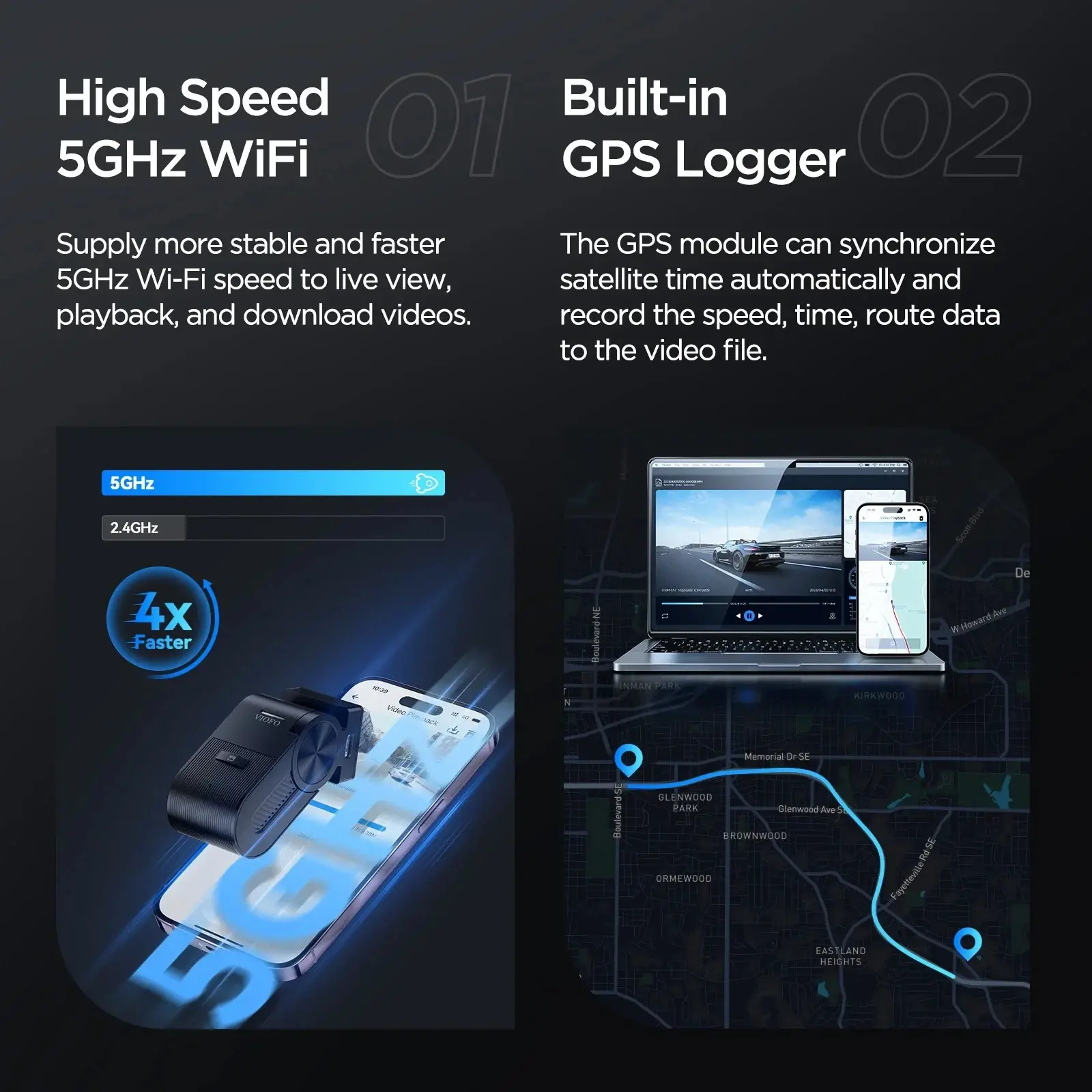 VIOFO Видеорегистратор Dash Cam VS1 - 2K, Sony STARVIS 2, 32GB SD Card Included, GPS, Bluetooth - image 7