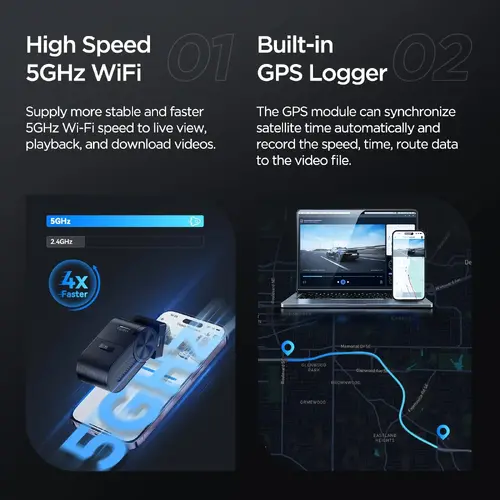 VIOFO Cameră video auto Dash Cam VS1 - 2K, Sony STARVIS 2, card SD 32GB inclus, GPS, Bluetooth - 8