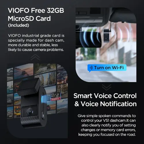 VIOFO Видеорегистратор Dash Cam VS1 - 2K, Sony STARVIS 2, 32GB SD Card Included, GPS, Bluetooth - image 8