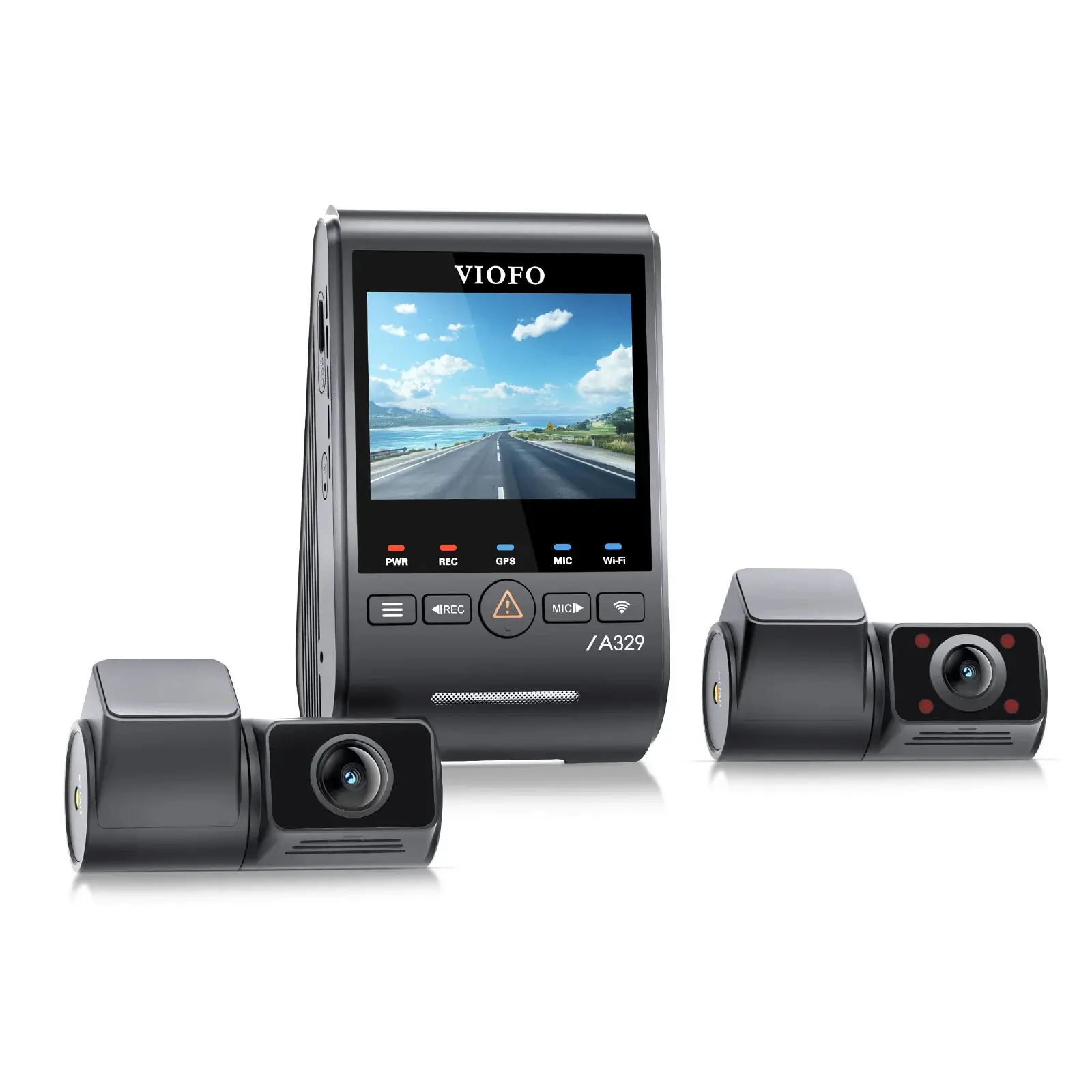 VIOFO Видеорегистратор Dash Cam A329S 3 Channel - 4K, HDR, Triple Sony STARVIS 2, GPS, Bluetooth, FOV Fisheye Cabin - image 2