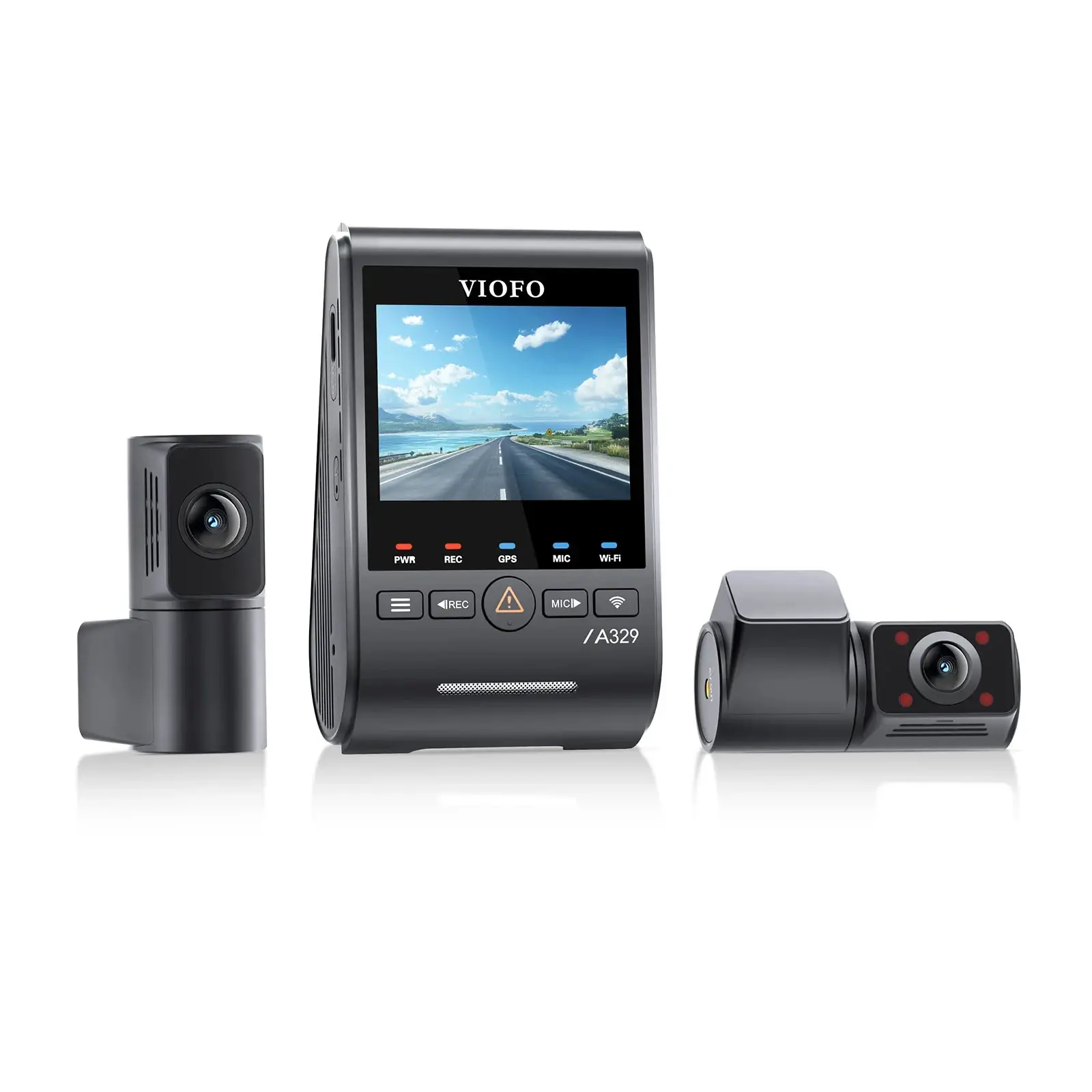 VIOFO Видеорегистратор Dash Cam A329S 3 Channel - 4K, HDR, Triple Sony STARVIS 2, GPS, Bluetooth, FOV Fisheye Cabin - image 3