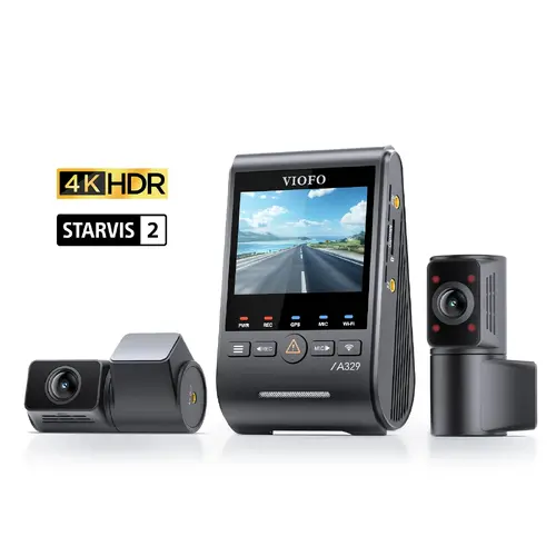 VIOFO Κάμερα αυτοκινήτου Dash Cam A329S 3 Channel - 4K, HDR, Triple Sony STARVIS 2, GPS, Bluetooth, FOV Fisheye Cabin - 1