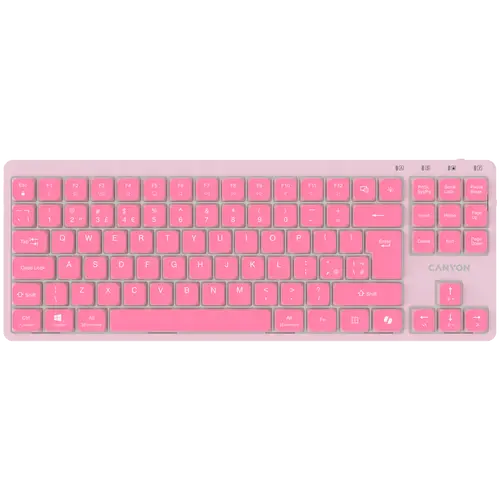 CANYON Tastatură OnType 10 Low Profile EN cu fir Roz - 1