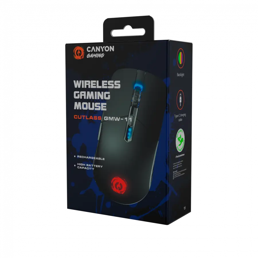 CANYON Gaming Mouse CUTLASS max DPI 2400 RGB Wireless Black - image 5