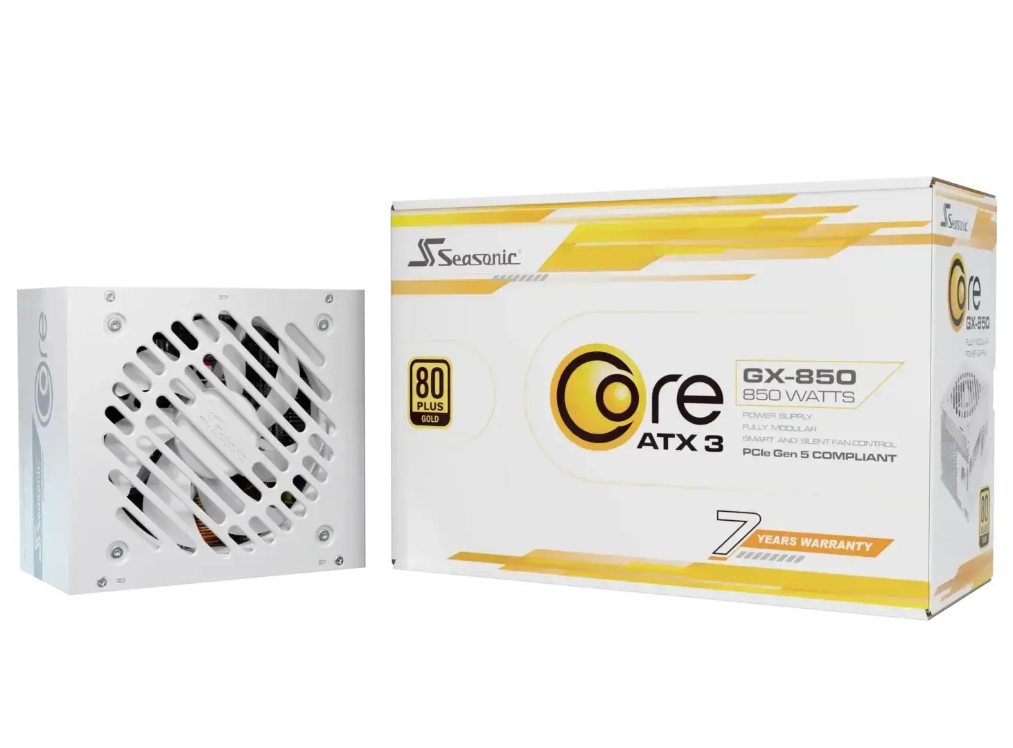Seasonic захранване PSU ATX 3.1 850W Gold, Full Modular, PCIe 5.1 - CORE GX-850 V2 White - SRP-CGX851-A5A32SF-WH - image 9
