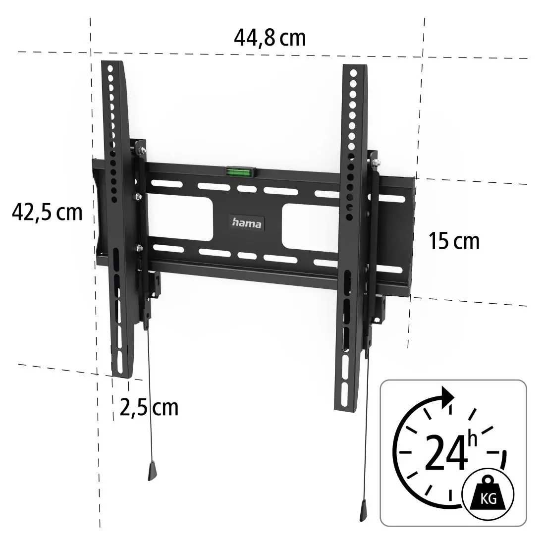HAMA Стенна стойка за TV, 165 см (65") до 50 кг, защита от кражба - image 10