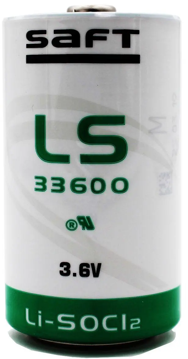 Baterie litiu clorură de tionil SAFT LSH20, LS33600 3,6V R20 17Ah STD /cu buton