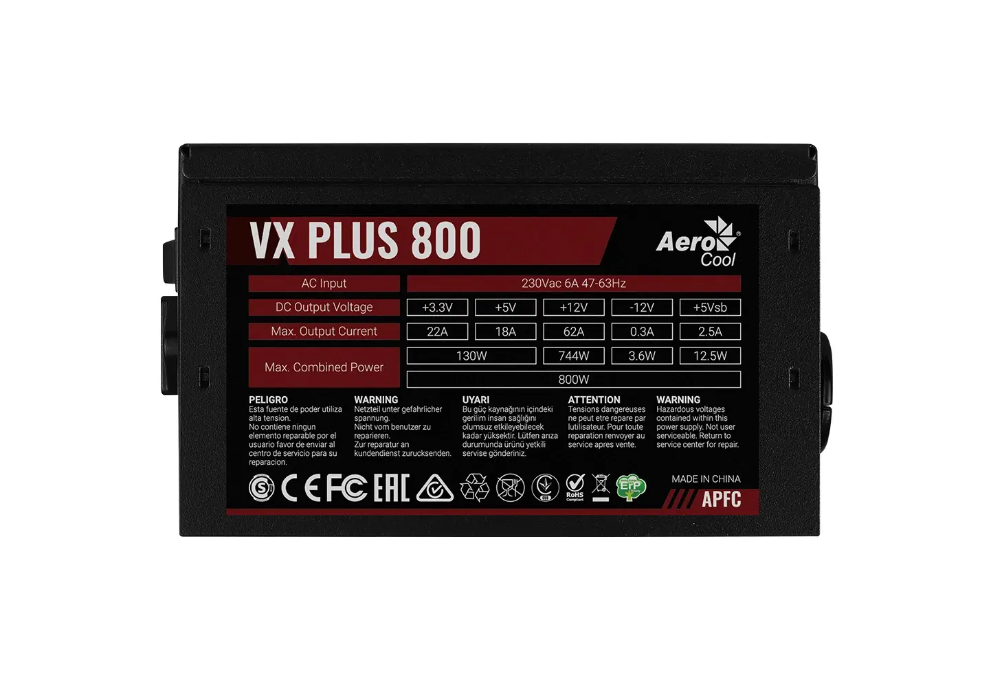 AeroCool sursă de alimentare PSU VX PLUS STEALTH 800W A-PFC - ACPN-VS80AEY.12 - image 5