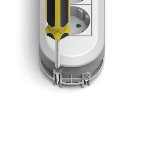 HAMA Разклонител 6 гнезда на 90°, бутон за вкл./изкл., стенен монтаж, 2 м, бял - image 1