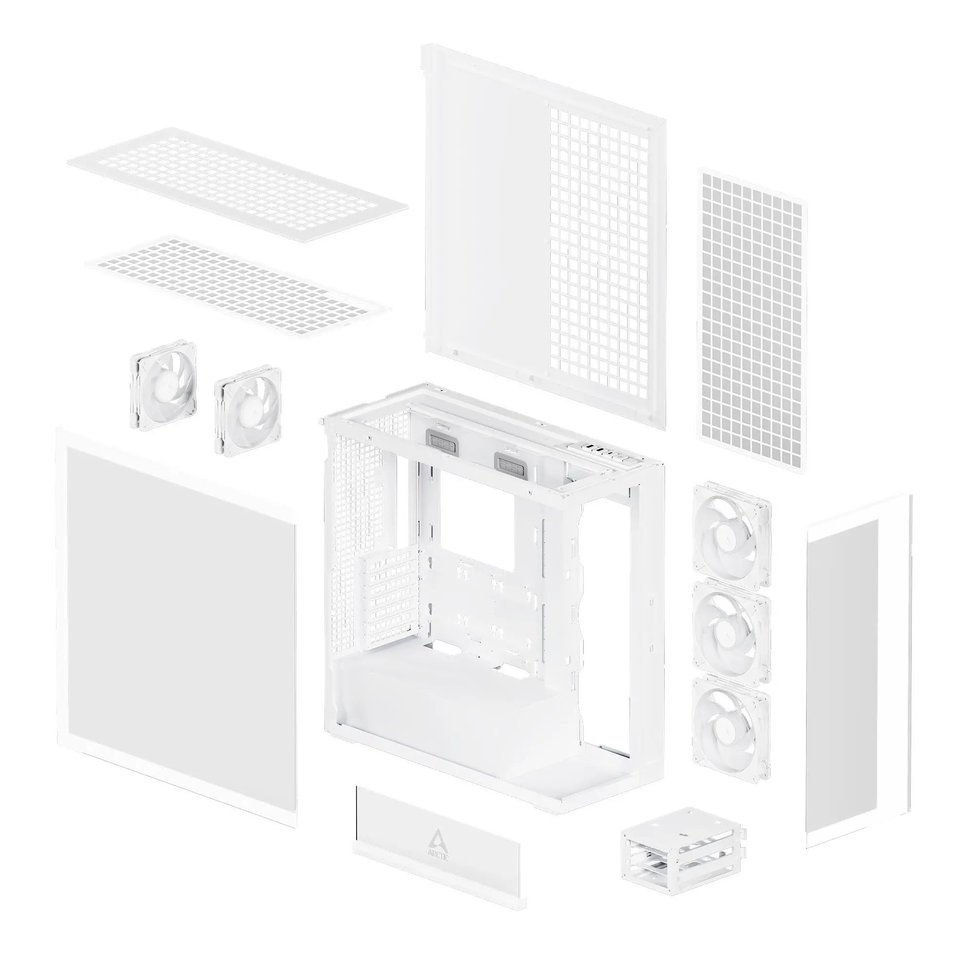 Arctic кутия Case E-ATX - Xtender (White) - 5 A-RGB Fans included - image 7