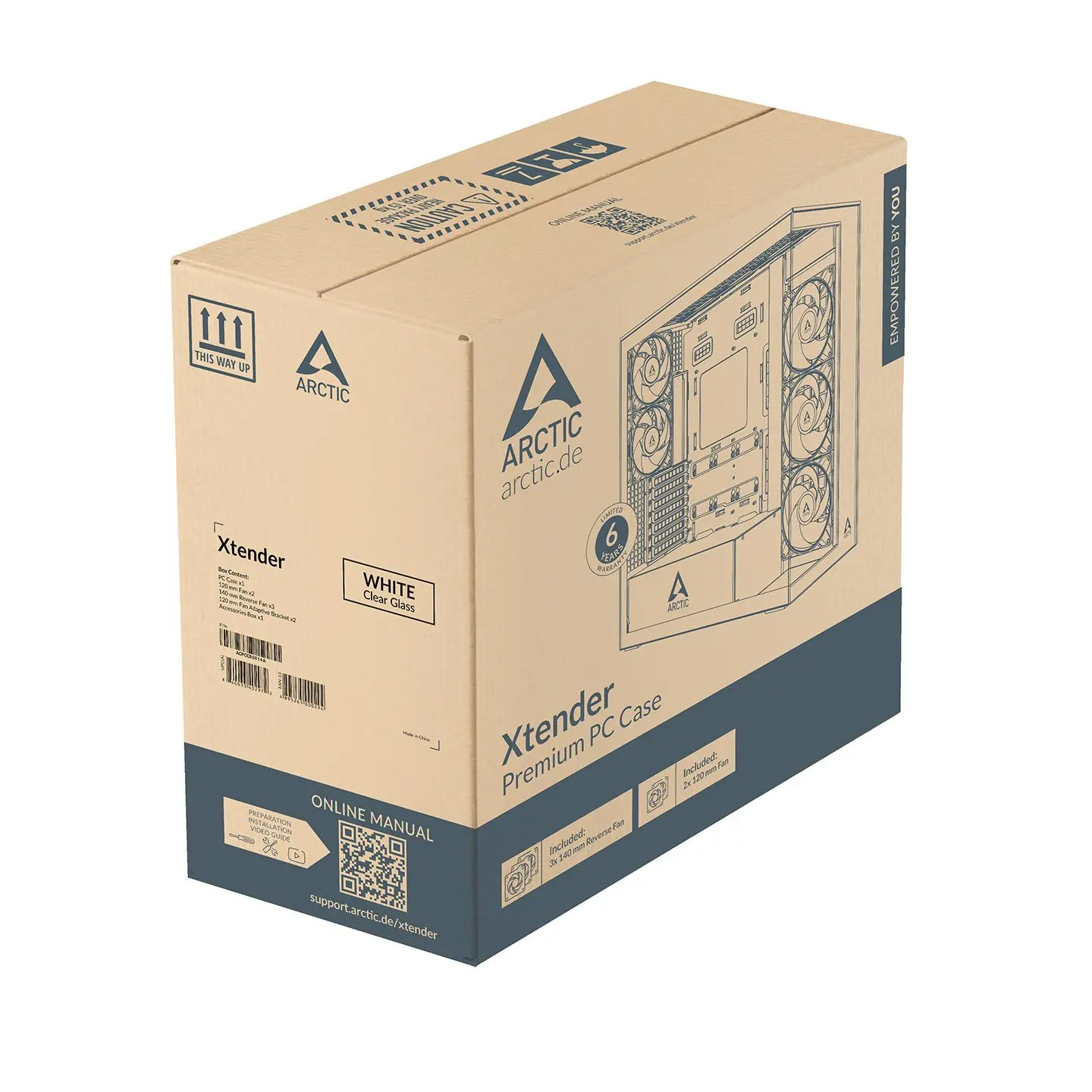Arctic кутия Case E-ATX - Xtender (White) - 5 A-RGB Fans included - image 8