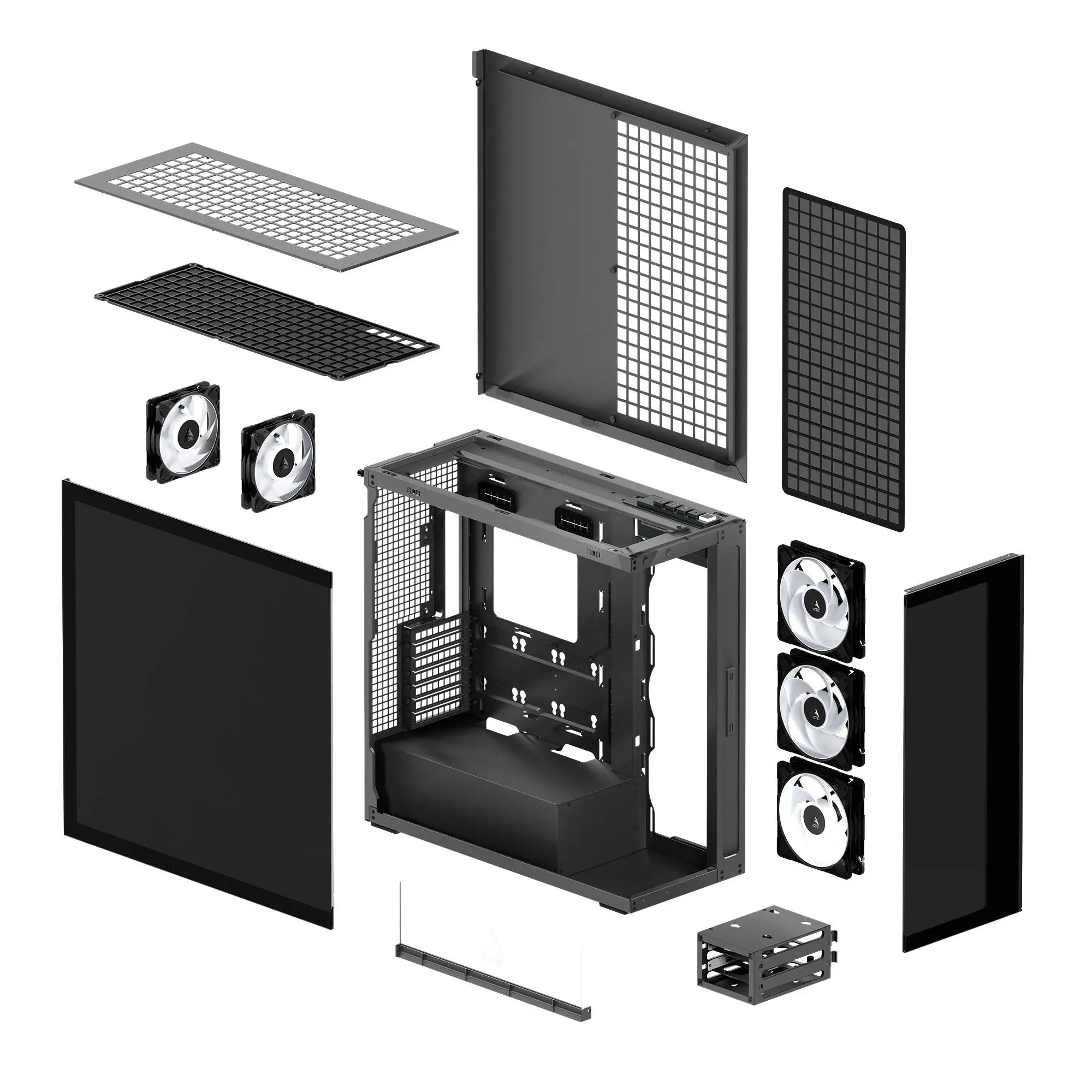 Arctic кутия Case E-ATX - Xtender (Mirror Black) - 5 A-RGB Fans included - image 7
