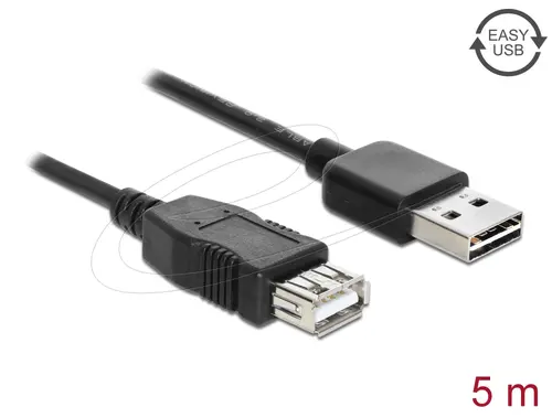 Кабел удължителен  USB-A 2.0 мъжко reversible към USB-A 2.0 женско , 5m - image 1