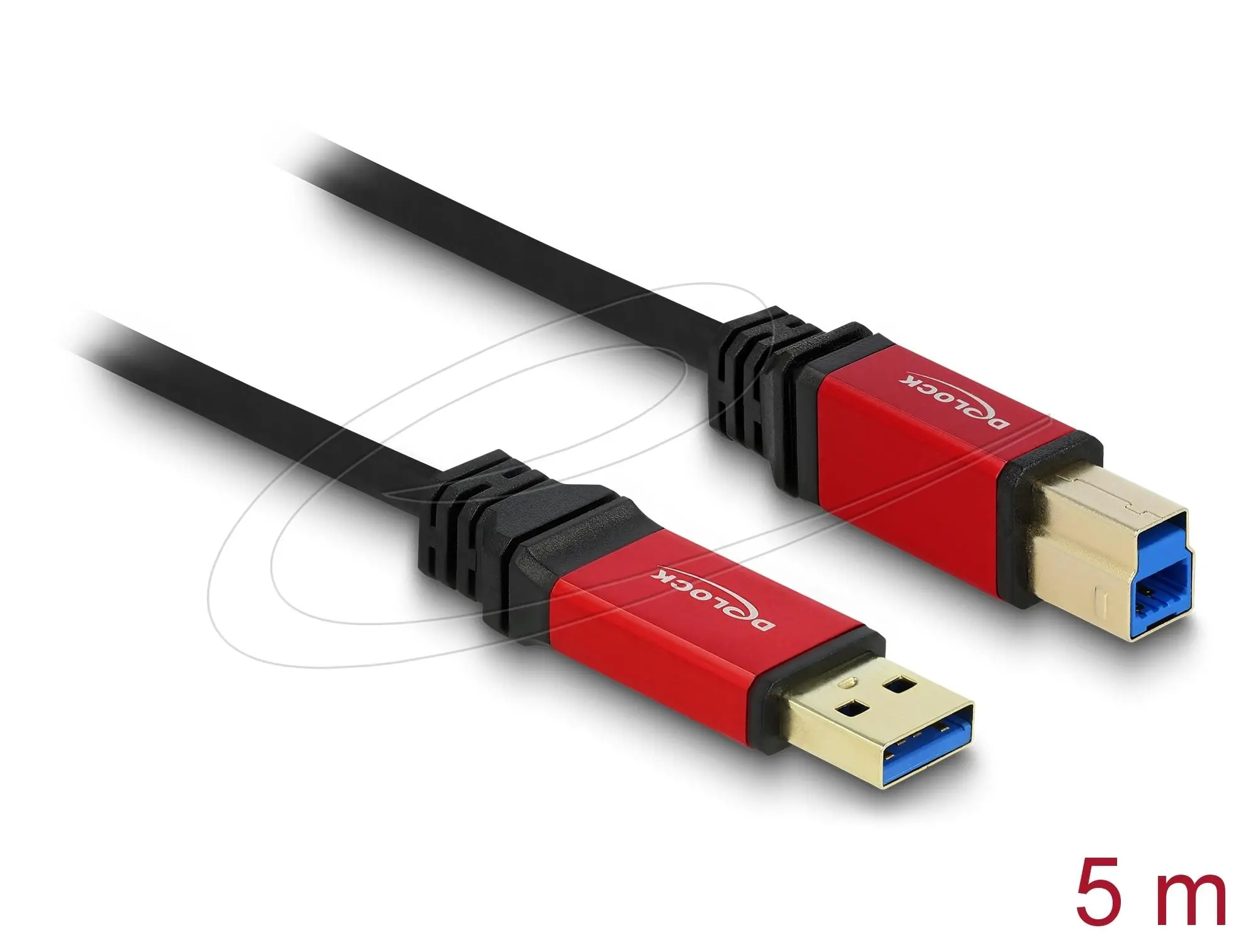 Кабел Delock USB-A 3.0 5Gbps мъжко - USB-B 5Gbps мъжко, 5 м, Premium, Черен - image 1