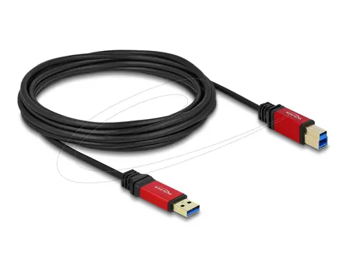 Cablu Delock USB-A 3.0 5Gbps tată - USB-B 5Gbps tată, 5 m, Premium, Negru - 1