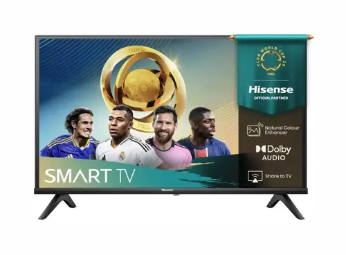 Телевизор, Hisense 32" A4Q, HD 1366x768,3000:1, DLED, HLG, DTS Virtual X, Smart TV, WiFi, WiFi Direct, BT, VIDAA U7,Anyview Cast, 2xHDMI, 2xUSB, LAN, CI+, DVB-T2/C/S2, Black