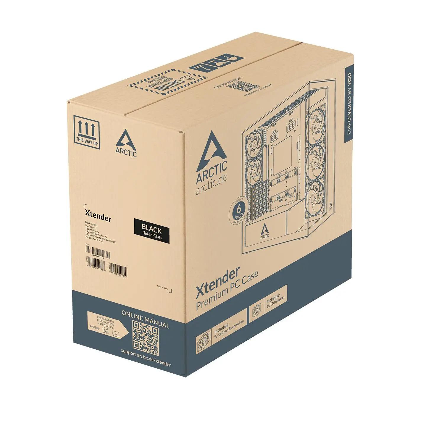 Arctic кутия Case E-ATX - Xtender VG (White) - PCIe Gen 4 riser included, 5 A-RGB Fans included - image 8