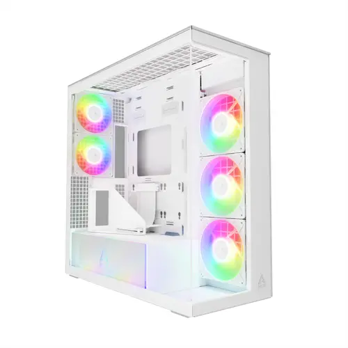 Carcasă Arctic E-ATX - Xtender VG (White) - riser PCIe Gen 4 inclus, 5 ventilatoare A-RGB incluse