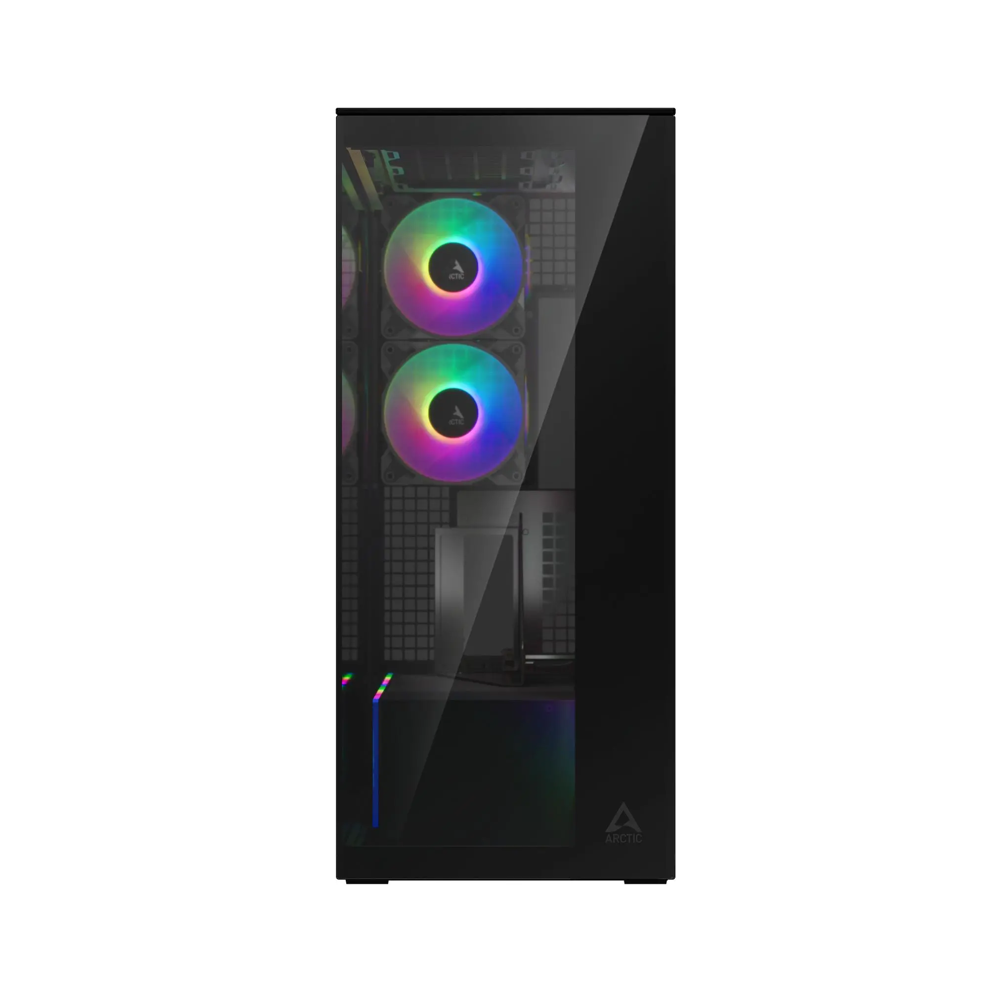 Arctic кутия Case E-ATX - Xtender VG (Mirror Black) - PCIe Gen 4 riser included, 5 A-RGB Fans included - image 1