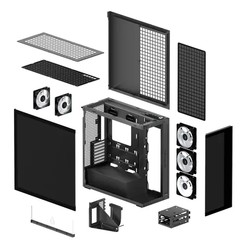 Arctic кутия Case E-ATX - Xtender VG (Mirror Black) - PCIe Gen 4 riser included, 5 A-RGB Fans included - image 7