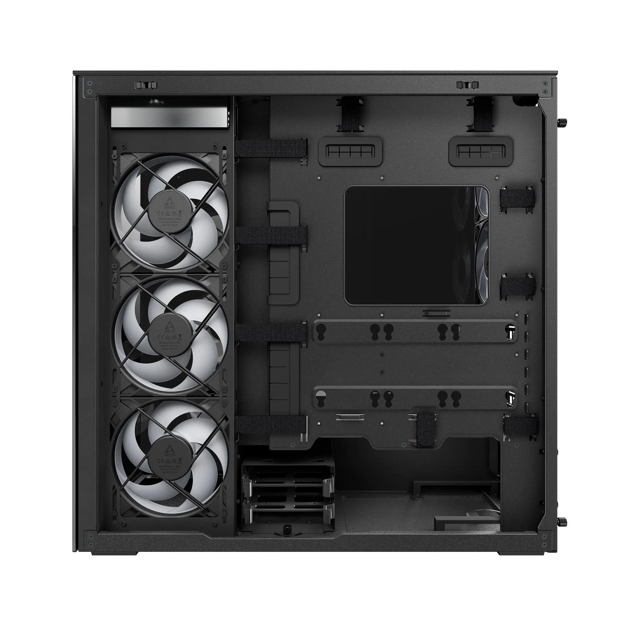 Arctic кутия Case E-ATX - Xtender VG (Black) - PCIe Gen 4 riser included, 5 A-RGB Fans included - image 5