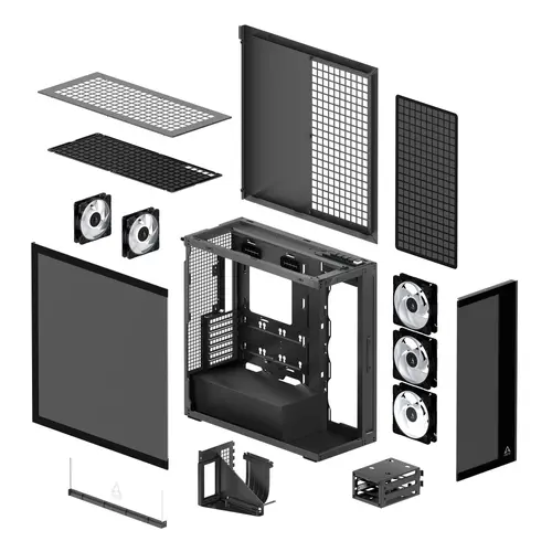 Arctic кутия Case E-ATX - Xtender VG (Black) - PCIe Gen 4 riser included, 5 A-RGB Fans included - image 7
