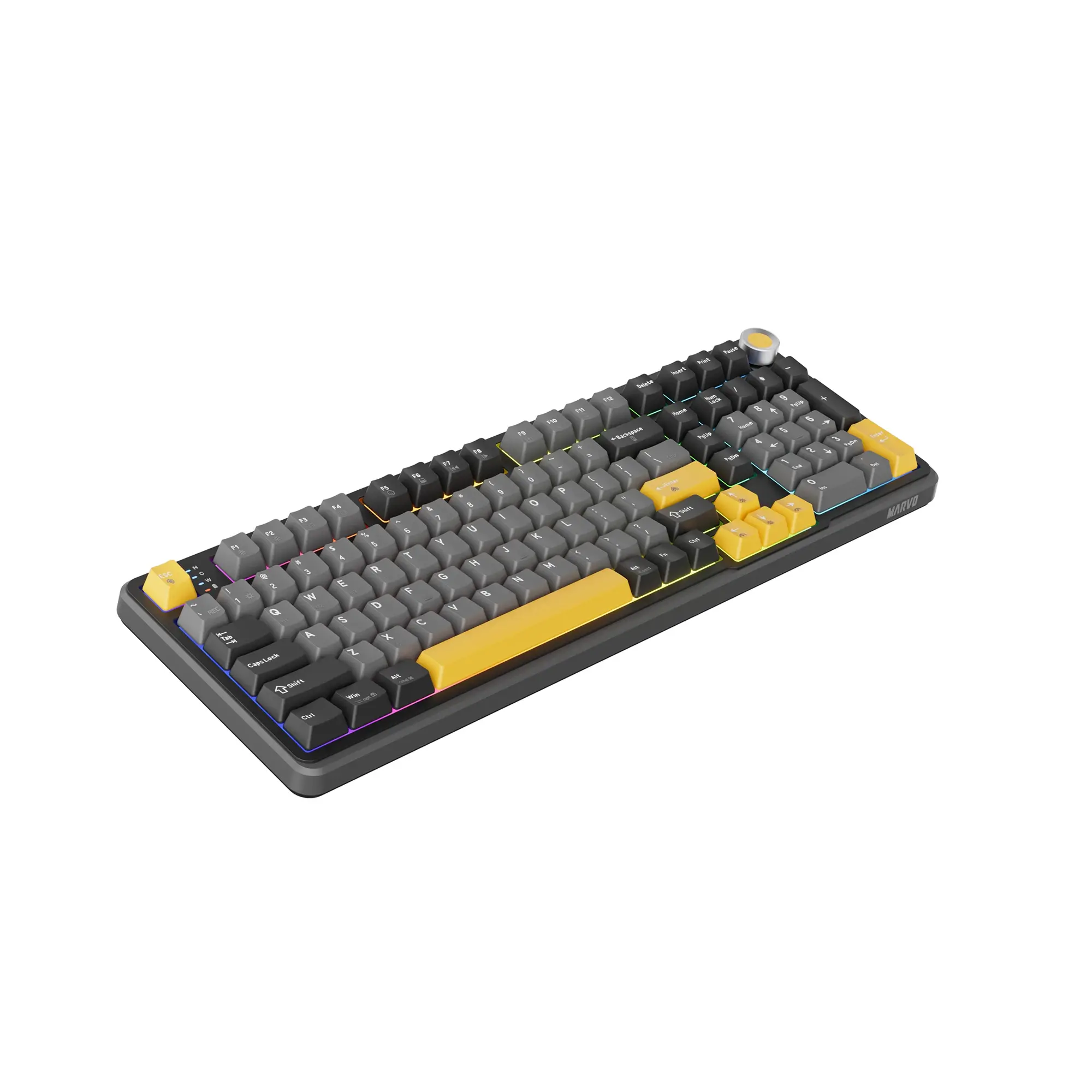 Marvo безжична механична геймърска клавиатура Wireless Gaming Mechanical keyboard Titan 98 - KG986W Black - Banana Crystal [Linear] - image 2