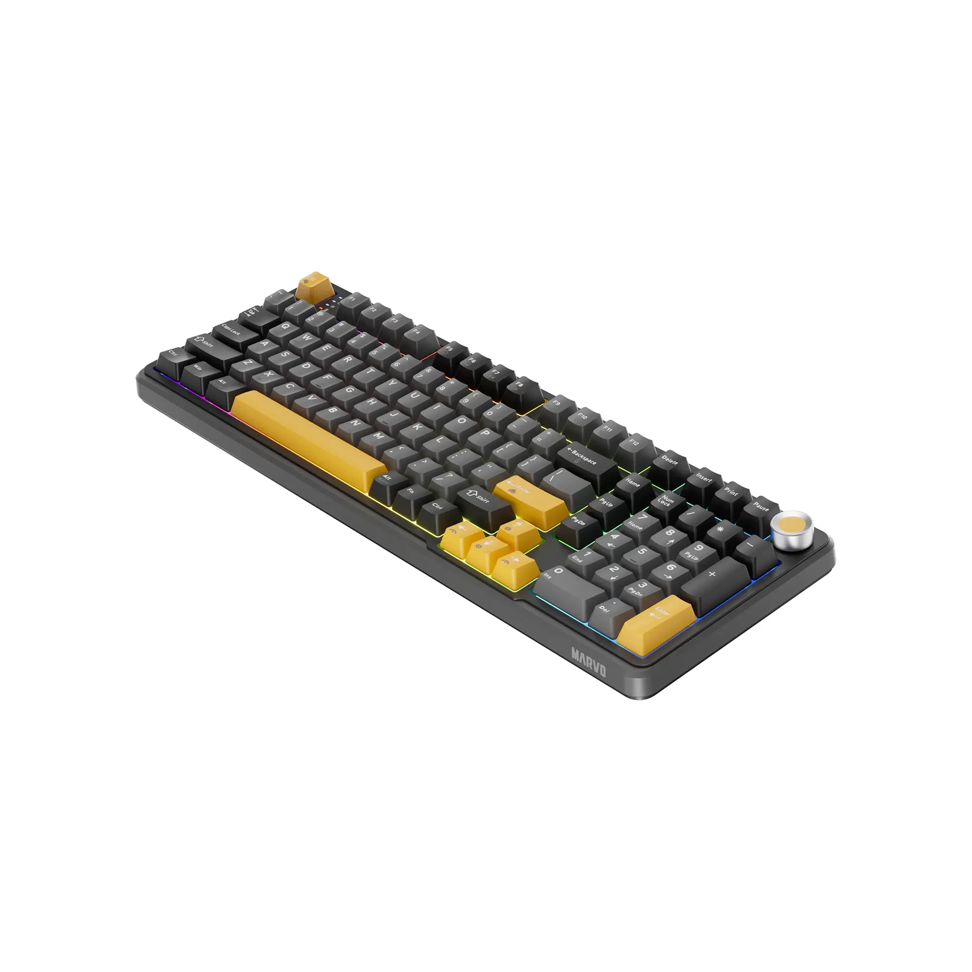 Marvo безжична механична геймърска клавиатура Wireless Gaming Mechanical keyboard Titan 98 - KG986W Black - Banana Crystal [Linear] - image 3