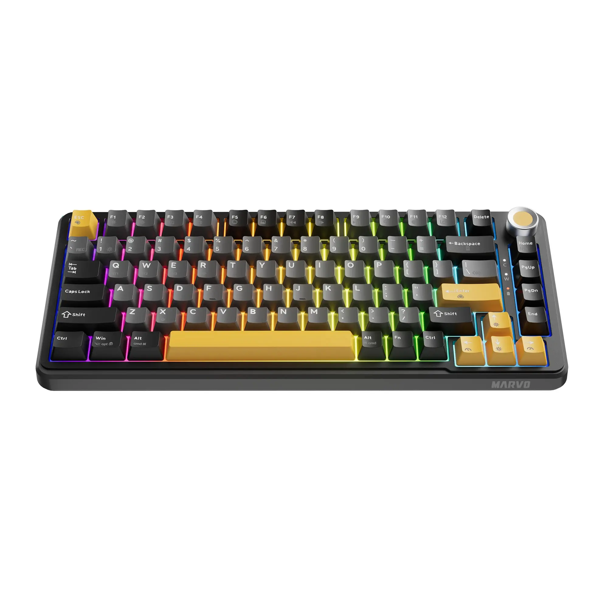 Marvo безжична механична геймърска клавиатура Wireless Gaming Mechanical keyboard Titan 75 - KG985W Black - Banana Crystal [Linear] - image 1