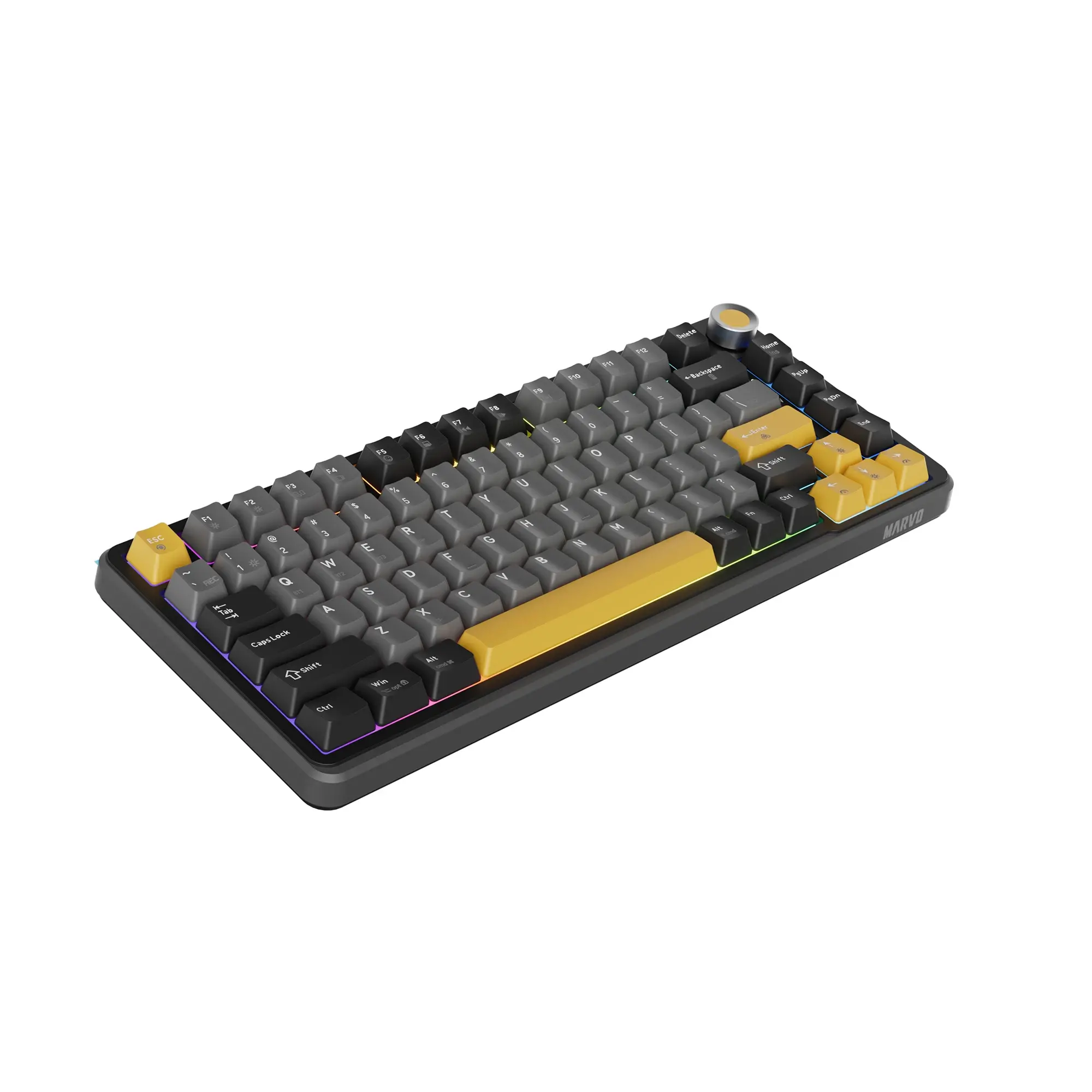 Marvo безжична механична геймърска клавиатура Wireless Gaming Mechanical keyboard Titan 75 - KG985W Black - Banana Crystal [Linear] - image 2