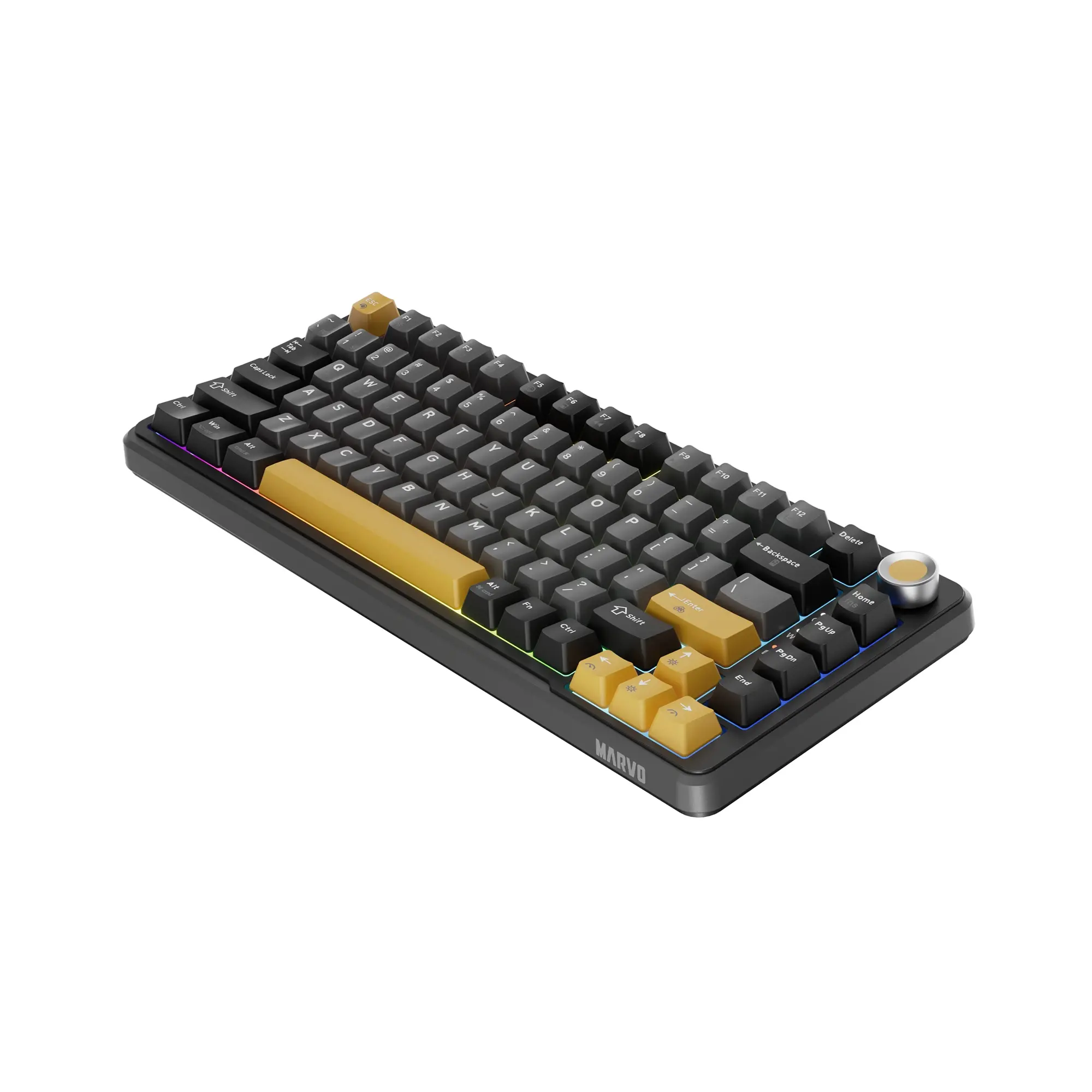 Marvo безжична механична геймърска клавиатура Wireless Gaming Mechanical keyboard Titan 75 - KG985W Black - Banana Crystal [Linear] - image 3
