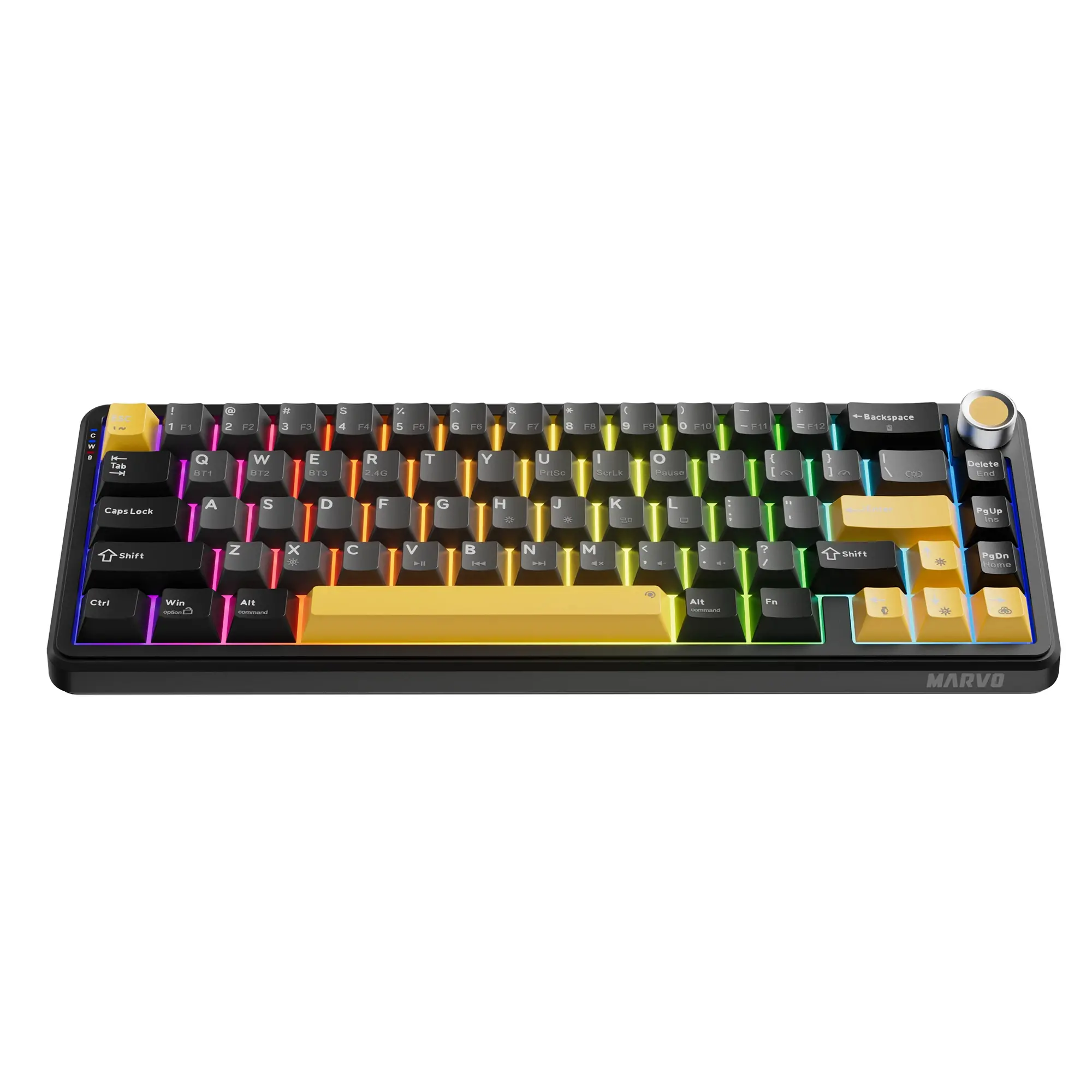 Marvo безжична механична геймърска клавиатура Wireless Gaming Mechanical keyboard Titan 65 - KG984W Black - Banana Crystal [Linear] - image 1