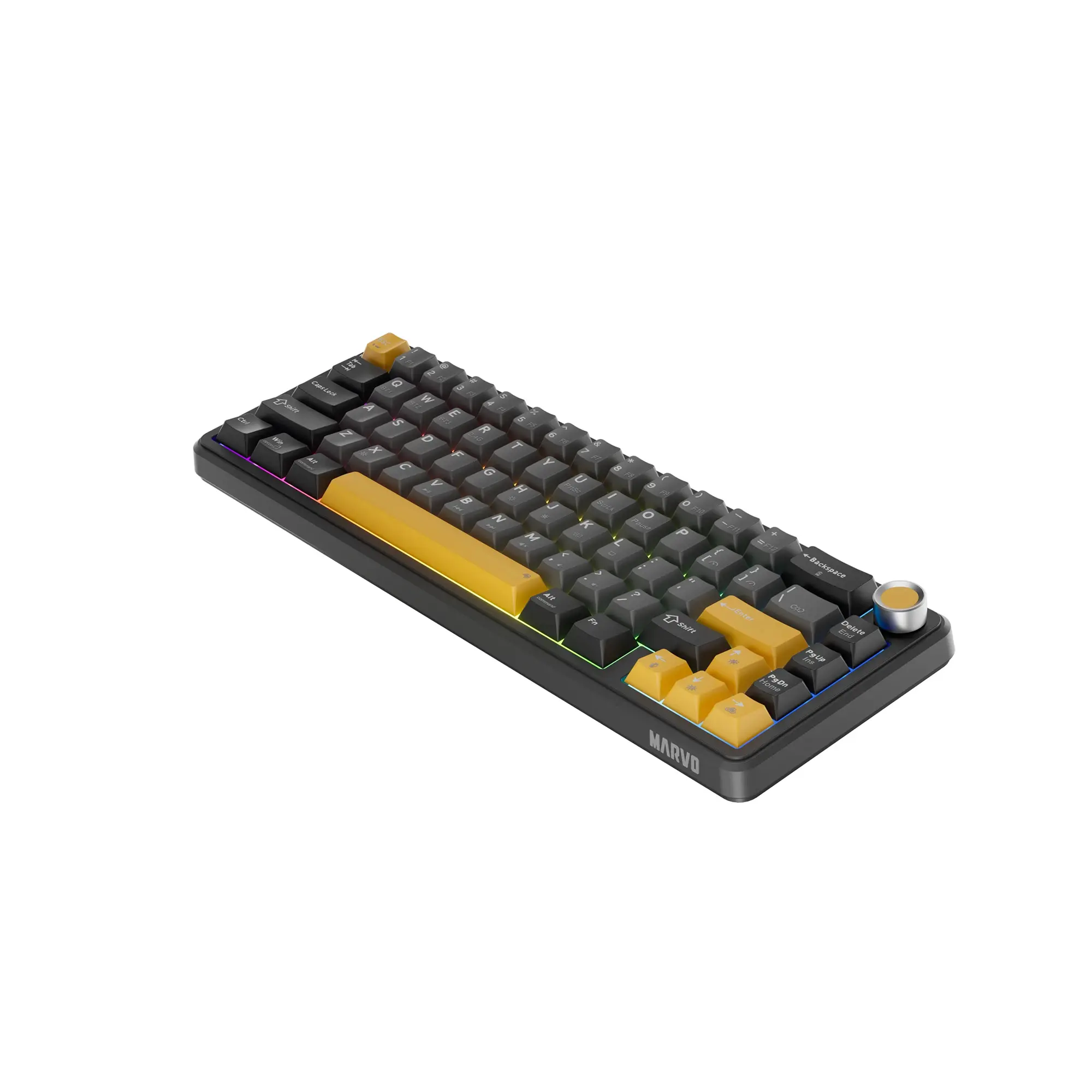 Marvo безжична механична геймърска клавиатура Wireless Gaming Mechanical keyboard Titan 65 - KG984W Black - Banana Crystal [Linear] - image 3