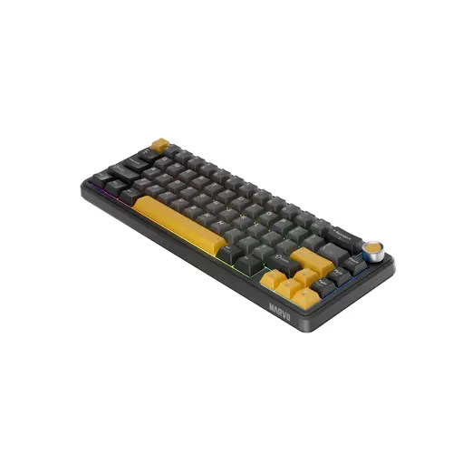 Marvo безжична механична геймърска клавиатура Wireless Gaming Mechanical keyboard Titan 65 - KG984W Black - Banana Crystal [Linear] - image 3