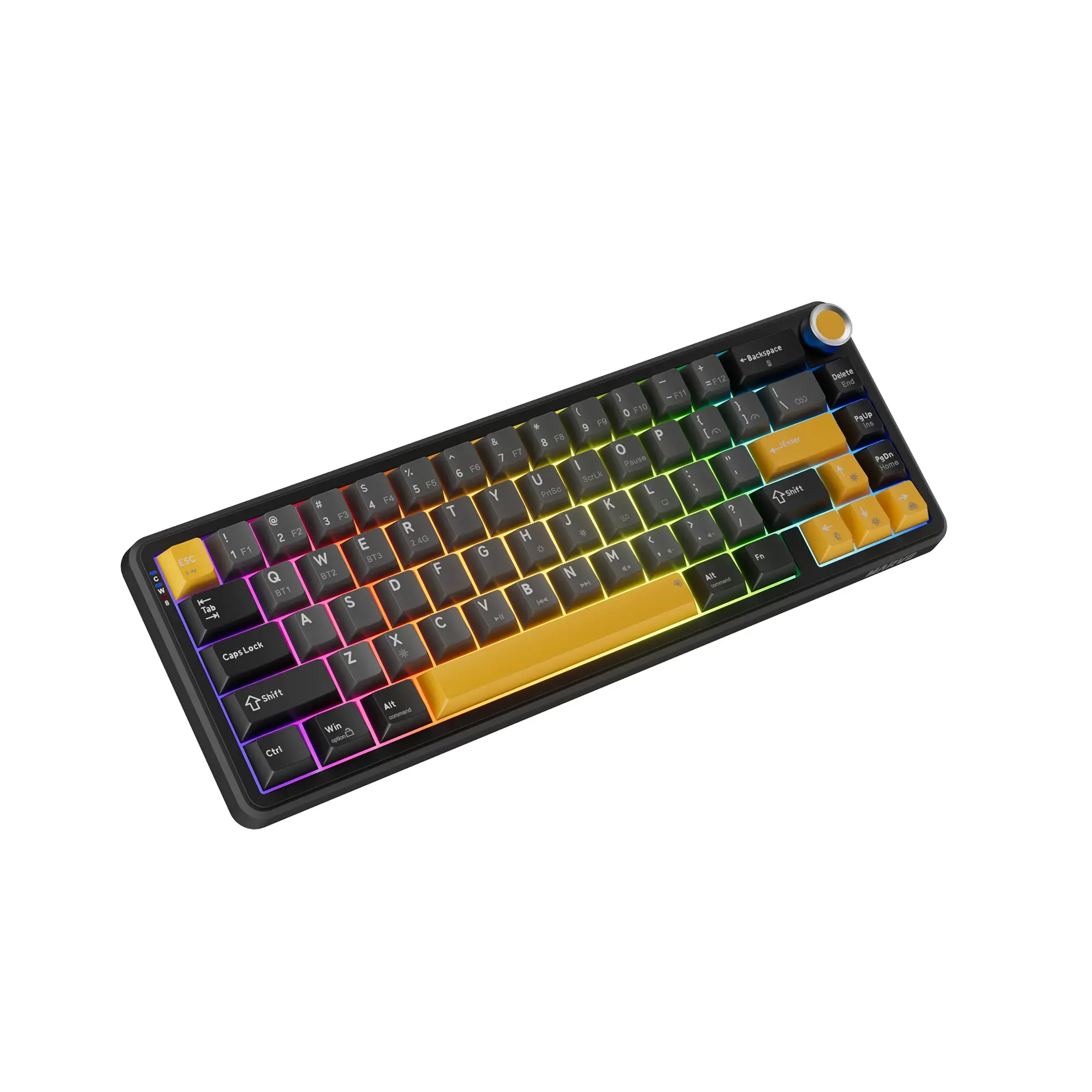 Marvo безжична механична геймърска клавиатура Wireless Gaming Mechanical keyboard Titan 65 - KG984W Black - Banana Crystal [Linear] - image 4